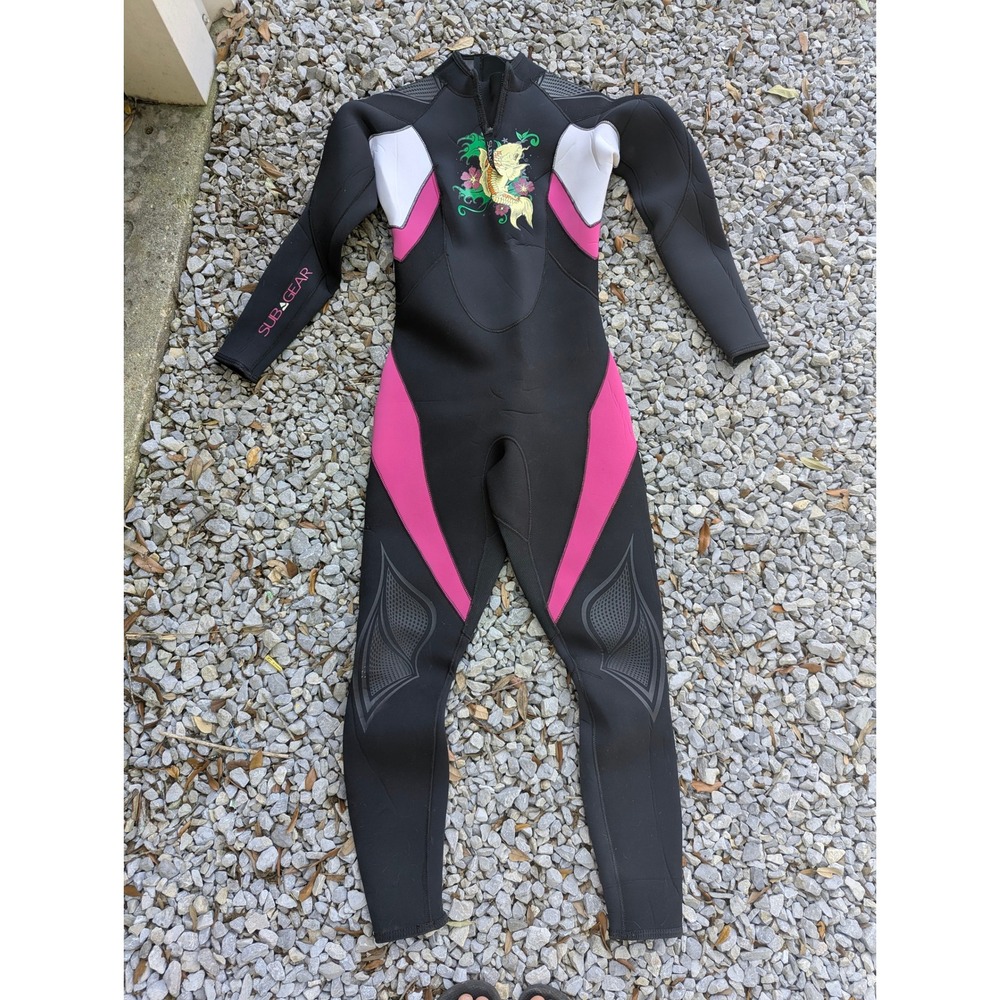 Subgear Element Angel Wetsuit Womens Size M/40/8 Black Full Scuba Diving Suit